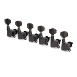 Gotoh Schaller-Style Knob Tuning Machines, 6-in-Line, Black