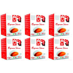 Caffè Tiziano Bonini Bonini Intenso Coffee Pods Compatible with Lavazza A Modo Mio Coffee Machines. Pack of 6 (Total 96 Pods)