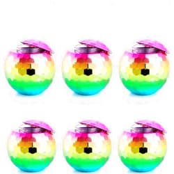 Nicunom 6 Pack Disco Ball Cups with Lids & Straws, 19 Oz Rainbow Disco Ball Tumbler Disco Flash Ball Cup Sparkly Glitter Disco Bar Party Cups Bachelorette Party Cups
