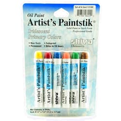 Jack Richeson Shiva Oil Paintstik, Iridescent Primary Colors, Set of 6