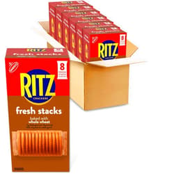 RITZ Fresh Stacks Whole Wheat Crackers, Bulk Travel Snacks, 6 Boxes (48 Multi Snack Packs)