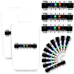Patelai 12 Pieces Urine Test Complete Kit Include Empty Bottles with Temperature Test Strip, Portable Travel Bottle Adhesive Thermometer Strip for Urine Testing (Classic Style)