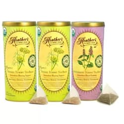 Heather's Tummy Care Heather's Belly Bloat Tummy Tea Bundle - 2 Cans Jumbo Fennel Tummy Tea Bags, 1 Can Jumbo Peppermint Tummy Tea Bags - Certified Organic