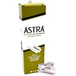 Astra Platinum Double Edge Safety Razor Blades,100 Blades (20 x 5)