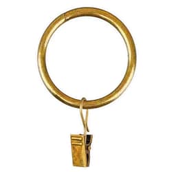 Chistepper 30 Packs 1.5 Inch Antique Brass Curtain Rings with Clips, Metal Drapery Clips Hooks, Drape Rings for Curtain Rods Fit Up to 1.0~1.25 Inch Drapery Panel(1 1/2-Inch Inner Diameter)