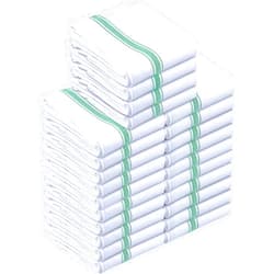 Utopia Towels Green Dish Towels [24 Pack - 15 x 25 Inches] 100% Ring Spun Cotton Kitchen Towels, Highly Absorbent & Reusable Cleaning Bar and Tea Towels Set