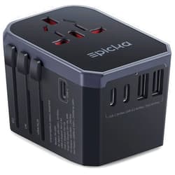 EPICKA Universal Travel Adapter, International Power Plug Adapter with 3 USB-C and 2 USB-A Ports, All-in-One Worldwide Wall Charger for USA EU UK AUS (TA-105C, Black)