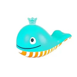 Hape Bubble Blowing Whale | Baby Squirt Toy for Bath Time Play, Blue, L: 5.7, W: 3.5, H: 3.5 inch