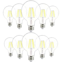 Sunco Lighting Sunco 10 Pack G25 Globe Light Bulbs LED Edison Vanity Light Bulbs, CRI90 2700K Soft White, Dimmable, 5W=60W, Clear Vintage Filament Globe, 500 Lumens, E26 Base Indoor Outdoor Clear UL