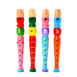 YIBAISI Small Wooden Recorders,Colorful Piccolo Flute,Learning Rhythm Musical Instrument,Baby Early Education Music Sound