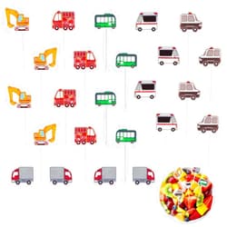 Elykorrne Food Picks for Kids,Fruit Food Picks, Fun Kids Food Picks for Bento Box, School Lunch Accessories for Kids, Cute Animal Fruit Toothpicks for Picky Eaters (Vehicle-24)