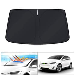 KUST Windshield Sun Shade for 2016-2024 Tesla Model X Tesla X Accessories Sunshade Window Sun Visor Protector Foldable Blocks UV Rays Keep Your Car Cooler
