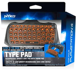 Nyko Type Pad - PlayStation 4 with Built-in Rechargeable Battery, Built-in Speaker without the need for a Headset, .com Shortcut and Full QWERTY Style Keyboard