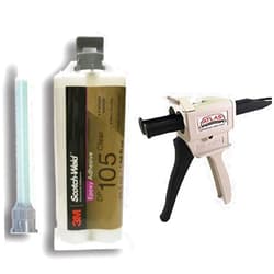 Scotch 3M ScotchWeld DP105 Clear Flexible Heat Resistant Epoxy (50ml/1.7oz Cartridge w/Dispenser)