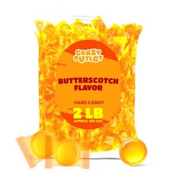 CRAZYOUTLET Butterscotch Hard Candy, Individually Wrapped Bulk Pack, 2 Pounds