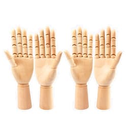 GNIEMCKIN Wooden Hand Model, 4 PCS, 10 Inches Left and Right Hand Art Mannequin Figure for Hand Jewelry Display, Decoration, Sketching, by GNIEMCKIN..