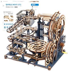 ROKR 3D Wooden Puzzles for Adults Marble Run Model Building Kit(LGA01 Marble Night City)