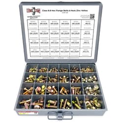 BoltsandNuts.com Metric Class 8.8 Hex Cap Flange Frame Bolts & Flange Nuts Assortment Kit - 383 Pieces!