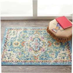 Nourison Passion Ivory/Light Blue 1'10