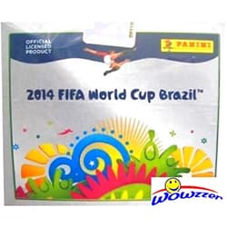 Generic 2014 Panini FIFA World Cup Brazil MASSIVE 100 Pack Sticker Factory Sealed Box with 500 MINT Brand New Stickers! Look for Ronaldo, Lionel Messi,Paul Pogba, Neymar Jr,Kevin De Bruyne & More! WOWZZER!