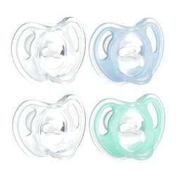 Tommee Tippee Ultra-Light Silicone Pacifier, Symmetrical One-Piece Design, BPA-Free Silicone Binkies, 0-6m, 4-Count