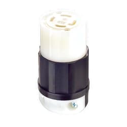 Leviton 2713 30 Amp, 125/250 Volt, NEMA L14-30R, 3P, 4W, Locking Connector, Industrial Grade, Grounding - Black-White