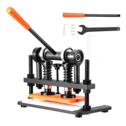 VEVOR Leather Cutting Machine, 26 x 12mm Embossing Plate Manual Die Cutter, 0.47 in Pressure Stroke Leather Embossing Machine, Dual Guide Shafts Die Cut Machine for Various of Materials