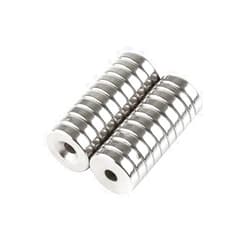 Spencer 20 Pack Small Round Disc Magnets 1/2x1/8 - Disc Countersunk Hole Magnets Permanent Magnet Fastener 12x3mm Multi-Purpose Refrigerator Magnet Craft Science DIY Latches Cabinet Door Holder, Pack of 20