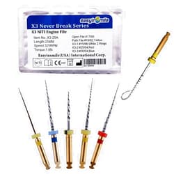 SNAWOP Dental Endodontic Niti Rotary Files X3 Twisted Never Breaking Files for Endo Root Canal Treatment (25MM Assort)