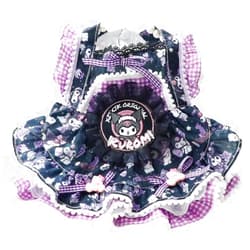 AZA Dog Princess Dresses Kuromi for Small Dogs Lolita Clothes Goth Lace Costume Pet Girl Cute Coat Outfits Fall Costumes (S,Black)