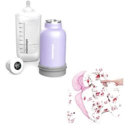 Mamatepe Upgrade Bottle Warmer on The go Portable Baby Milk Warmer for Travel, Bundle with Infant Insert Compatible with 4moms Mamaroo RockaRoo & Graco DuetSoothe Swing