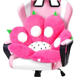 Ditucu Cat Paw Cushion Kawaii Dragon Fruit Chair Cushions 27.5 x 23.6 inch Cute Stuff Seat Pad Comfy Lazy Sofa Office Floor Pillow for Gaming Chairs Room Decor Red