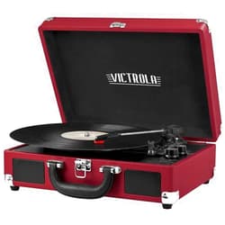 Victrola Vintage 3-Speed Bluetooth Portable Suitcase Record Player with Built-in Speakers | Upgraded Turntable Audio Sound|Marsala, Model Number: VSC-550BT-ML