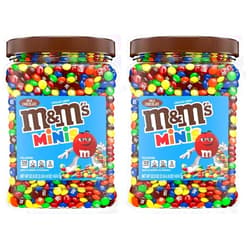 Sweet Savora M&M Mini's 52 Oz Chocolate Candy Bulk Jars (2 Pack)