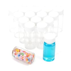 Njvial 16Pcs 25ml Small Glass Vials with White Lids Lab Sample Vials Empty Refillable Perfume Travel Mini Glass Bottles with Screw Caps for Essential Oils