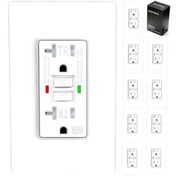 ELECTECK 10 Pack GFCI Outlets 20 Amp, Outdoor Weather Proof (WR), Self-Test GFI Receptacles with LED Indicator, Ground Fault Circuit Interrupter, Screwless Wallplate Included, UL Listed, White