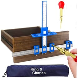 King&Charles Cabinet Hardware Jig, Cabinet Handle Jig with Automatic Center Punch, Cabinet Jig for Handles and Pulls on Drawers/Cabinets, Cabinet Hardware Template Tool Perfect Set.