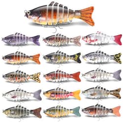 Talltalk 16 Pcs Fishing Lures for Bass Trout Perch Freshwater Trout Perch Freshwater Swimming Lures Fishing Bait Multi Jointed Swimbaits for Bass Fishing Slow Sinking Lifelike Fishing Lures Kit