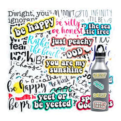 ONESHAW 50Pcs Reward Motivational Saying Decal Décor Stickers for Waterproof Durable Trendy Believe in Yourself Anything is Possible Laptop Pack for Water Bottles Computer Travel Case(50Pcs Motto)