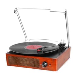 Cotsoco Record Player Bluetooth Turntable for Vinyl with Speakers & USB Player,Vinyl to USB,3 Speed Belt Driven LP Vintage Phonograph for Home Decoration