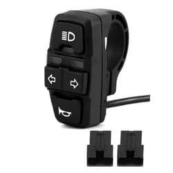 QWORK® 3 in 1 Motorcycle Handlebar Control Switch - Headlight, Turn Signal, Horn Mount on 22mm 7/8 Inch Handlebar for Motorbike, Electric Bike, E-Scooter