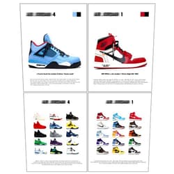 CREAARO Hypebeast Sneaker Posters Unframed Michael Jordan Room Decor Shoes for Teen Boys Guys Men Room 4pcs 8x12 inch