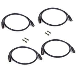 HUALAND 4pcs Black 0.5M 1.64ft 4 Color RGB Extension Cable LED Strip Connector Extension Cable Cord Wire 4 Pin LED Connector for SMD 5050 3528 2835 RGB LED Light Strip