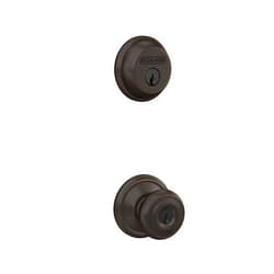 SCHLAGE FB50NVGEO716 Georgian Entry Deadbolt Lock, Aged Bronze