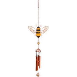 Carson Mini Bumblebee Wireworks Fun Chime - Outdoor Garden Yellow Bee Windchime