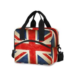 AUUXVA Insulated Lunch Bag for Women Men Vintage Uk England Flag Union Jack Lunch Box Reusable Lunch Cooler Bag Large Lunch Tote Bag for Work Picnic Travel School