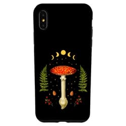 Witchy Goth and Celestial Lunar Creations Dark Academia Cottagecore Mushroom Fungi Case for iPhone XS Max