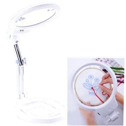 NZQXJXZ Large Magnifier Folding & Hand held 2LED Light Lamp Jumbo 5.5 Inch Lens - Best Hands Free Magnifying Glass for Reading and Jewelry Design etc
