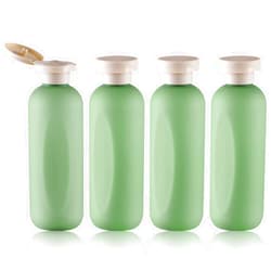 Owlyee 6.7oz Travel Shampoo Bottle, Empty Plastic Squeeze Bottles with Flip Cap, 4PCS Lotion Container for Toiletries (200ml, Green)