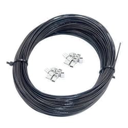 DGOL Soft Black Vinyl Coated 100 ft 304 Stainless Steel Cable Wire Rope 1/16 inch Core Diameter 3/64 inch with 20pcs Sleeves Stops